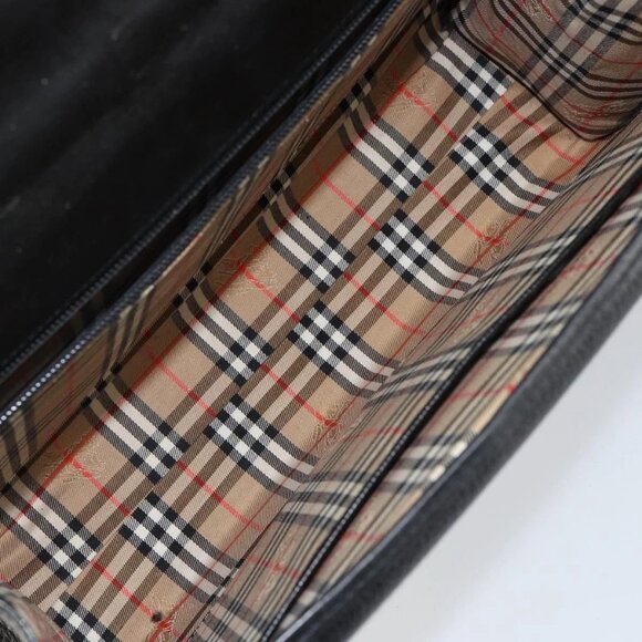 Burberrys Hand Bag Leather Black Gold Auth ep10937 - Picture 11 of 16